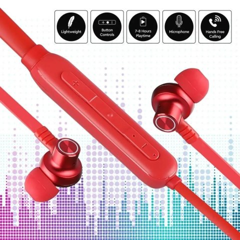 Sportowy Zestaw Słuchawkowy Bluetooth V-TAC 500mAh Czerwony V-TAC VT-6166 Sportowy Zestaw Słuchawkowy Bluetooth V-TAC 500mAh Czerwony V-TAC VT-6166