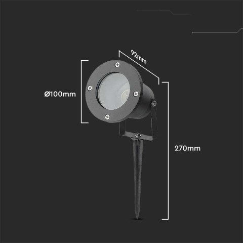 Oprawa Gruntowa Ogrodowa Wbijana Aluminium GU10 Czarna IP65 V-TAC VT-7701 3 Lata Gwarancji Oprawa Gruntowa Ogrodowa Wbijana Aluminium GU10 Czarna IP65 V-TAC VT-7701 3 Lata Gwarancji