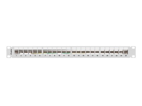 PATCH PANEL PUSTY 24 PORT 1U 19" FTP DO MODUŁÓW KEYSTONE SZARY LANBERG PATCH PANEL PUSTY 24 PORT 1U 19" FTP DO MODUŁÓW KEYSTONE SZARY LANBERG