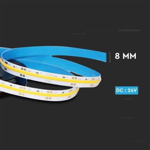 Taśma LED V-TAC Bezpunktowa COB 280LED 24V 10W/m VT-COB 3000K 800lm