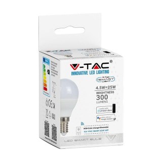 Żarówka LED SMART WiFi V-TAC 4.8W E14 Kulka P45 TUYA Alexa Google Home VT-5154 RGB+2700K-6400K 450lm