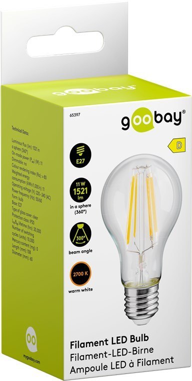 Żarówka LED FILAMENT 11W E27 2700K Bulb Goobay D