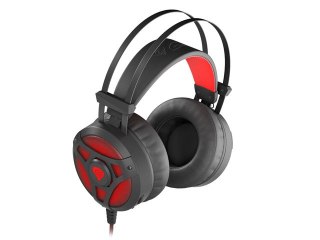 SŁUCHAWKI NAUSZNE GENESIS NEON 360 Z MIKROFONEM PODŚWIETLENIE CZARNO-CZERWONE (PO TESTACH)