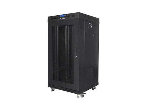 SZAFA INSTALACYJNA RACK STOJĄCA 19" 22U 600X600 CZARNA DRZWI PERFOROWANE LCD LANBERG (FLAT PACK) V2 SZAFA INSTALACYJNA RACK STOJĄCA 19" 22U 600X600 CZARNA DRZWI PERFOROWANE LCD LANBERG (FLAT PACK) V2