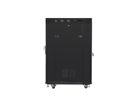 SZAFA INSTALACYJNA RACK STOJĄCA 19" 22U 600X800 CZARNA DRZWI SZKLANE LCD LANBERG (FLAT PACK) V2