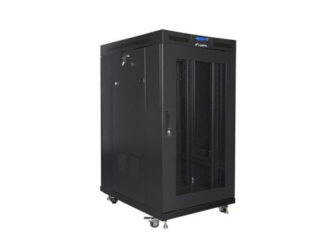 SZAFA INSTALACYJNA RACK STOJĄCA 19" 22U 800X1000 CZARNA DRZWI PERFOROWANE LCD LANBERG (FLAT PACK) V2 SZAFA INSTALACYJNA RACK STOJĄCA 19" 22U 800X1000 CZARNA DRZWI PERFOROWANE LCD LANBERG (FLAT PACK) V2