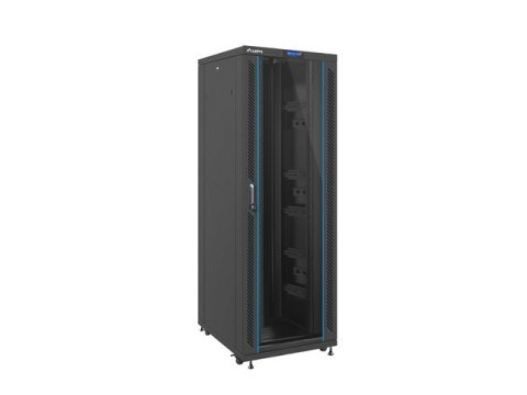 SZAFA INSTALACYJNA RACK STOJĄCA 19" 37U 800X1000 CZARNA DRZWI SZKLANE LCD LANBERG (FLAT PACK).