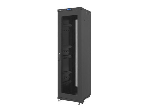 SZAFA INSTALACYJNA RACK STOJĄCA 19" 42U 600X600 CZARNA DRZWI PERFOROWANE LCD LANBERG (FLAT PACK)