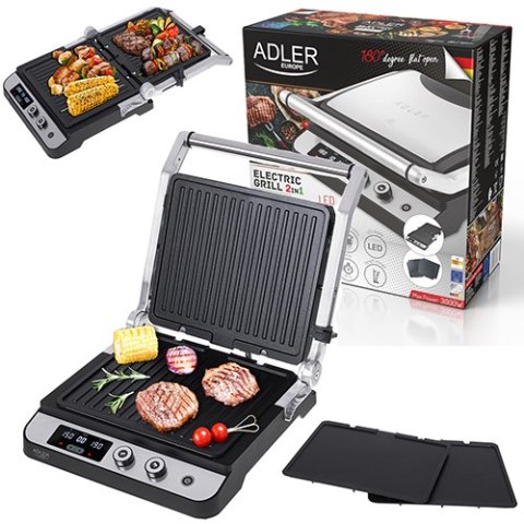 Adler Grill elektryczny LED 2w1