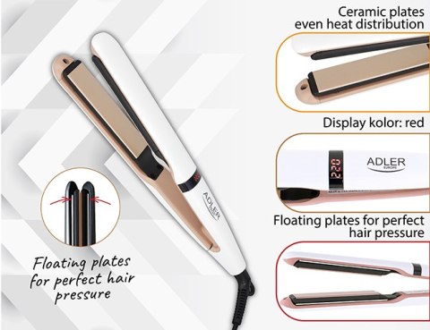 Adler Prostownica - ceramiczna z kontrolą temperatury