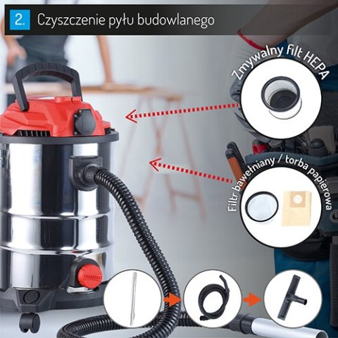 Camry Prof. odkurzacz przemysłowy z gniazdem narzędziowym