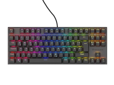 KLAWIATURA DLA GRACZY GENESIS THOR 303 TKL DE PODŚWIETLENIE RGB MECHANICZNA SILENT SWITCH CZARNA HOT KLAWIATURA DLA GRACZY GENESIS THOR 303 TKL DE PODŚWIETLENIE RGB MECHANICZNA SILENT SWITCH CZARNA HOT