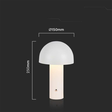 Lampka Biurkowa Nocna V-TAC 1W LED 25cm Ładowanie USB Ściemnianie Biała VT-1047 3000K-6000K 200lm Lampka Biurkowa Nocna V-TAC 1W LED 25cm Ładowanie USB Ściemnianie Biała VT-1047 3000K-6000K 200lm