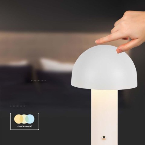 Lampka Biurkowa Nocna V-TAC 1W LED 25cm Ładowanie USB Ściemnianie Biała VT-1047 3000K-6000K 200lm Lampka Biurkowa Nocna V-TAC 1W LED 25cm Ładowanie USB Ściemnianie Biała VT-1047 3000K-6000K 200lm