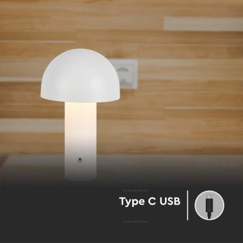 Lampka Biurkowa Nocna V-TAC 1W LED 25cm Ładowanie USB Ściemnianie Biała VT-1047 3000K-6000K 200lm Lampka Biurkowa Nocna V-TAC 1W LED 25cm Ładowanie USB Ściemnianie Biała VT-1047 3000K-6000K 200lm