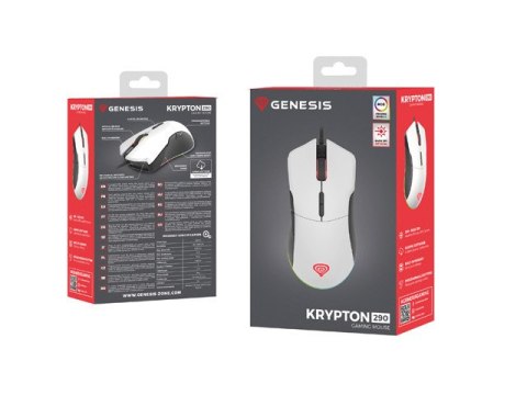 MYSZ DLA GRACZY GENESIS KRYPTON 290 6400DPI RGB BIAŁA GAMINGOWA PROGRAMOWALNA (PO TESTACH) MYSZ DLA GRACZY GENESIS KRYPTON 290 6400DPI RGB BIAŁA GAMINGOWA PROGRAMOWALNA (PO TESTACH)