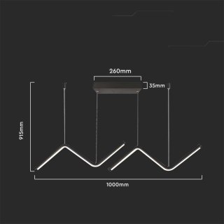 Oprawa Zwieszana V-TAC 12W LED Czarna 4000K 1280lm