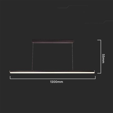 Oprawa Zwieszana V-TAC 23W LED Czarna 120cm 4000K 2130lm