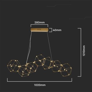 Oprawa Zwieszana V-TAC 28W LED Złota VT-7918 3000K 2700lm