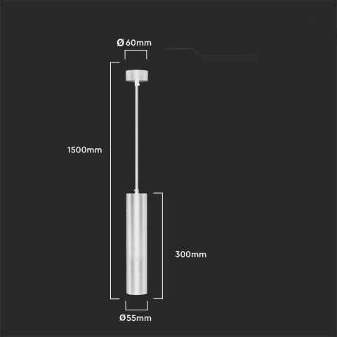 Oprawa Zwieszana V-TAC GU10 GU10 Satynowe Aluminium 60x300mm VT-976-300-W 3 Lata Gwarancji