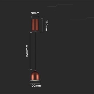 Oprawa Zwieszana V-TAC LED 8,5W 162cm Brązowa VT-7794 3000K 850lm