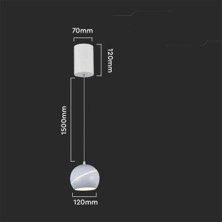 Oprawa Zwieszana V-TAC LED 8,5W 120cm Biała VT-7796 3000K 850lm