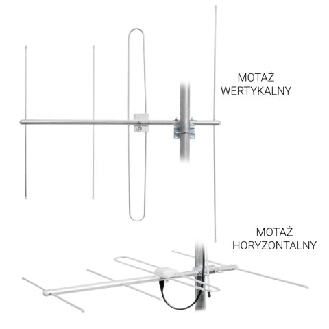 Zestaw antena UHF+VHF H/V diplexer Spacetronik EOS