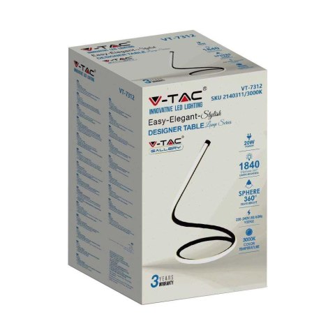 Lampka LED V-TAC Gięty Czarny Profil 20W 35cm VT-7312-B-N 3000K 1840lm 3 Lata Gwarancji Lampka LED V-TAC Gięty Czarny Profil 20W 35cm VT-7312-B-N 3000K 1840lm 3 Lata Gwarancji