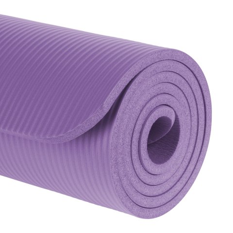 Mata gimnastyczna do ćwiczeń joga, pilates, fitness, 183x61cm, grubość 1cm, materiał NBR, fioletowa, REBEL ACTIVE Mata gimnastyczna do ćwiczeń joga, pilates, fitness, 183x61cm, grubość 1cm, materiał NBR, fioletowa, REBEL ACTIVE