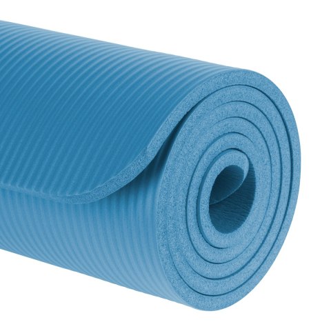 Mata gimnastyczna do ćwiczeń joga, pilates, fitness, 183x61cm, grubość 1cm, materiał NBR, niebieska, REBEL ACTIVE Mata gimnastyczna do ćwiczeń joga, pilates, fitness, 183x61cm, grubość 1cm, materiał NBR, niebieska, REBEL ACTIVE
