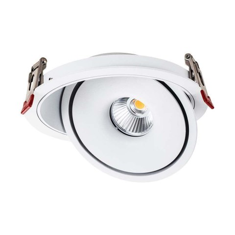 Oprawa V-TAC LED Uchylny Downlight 12W LED COB CRI90+ CCT Biała VT-2512 3000K-4000K-6400K 785lm