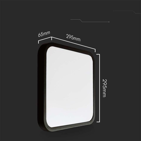 Plafon V-TAC 24W LED Kwadrat 30x30cm Natynkowy IP44 Czarny VT-8624B 6500K 2500lm Plafon V-TAC 24W LED Kwadrat 30x30cm Natynkowy IP44 Czarny VT-8624B 6500K 2500lm