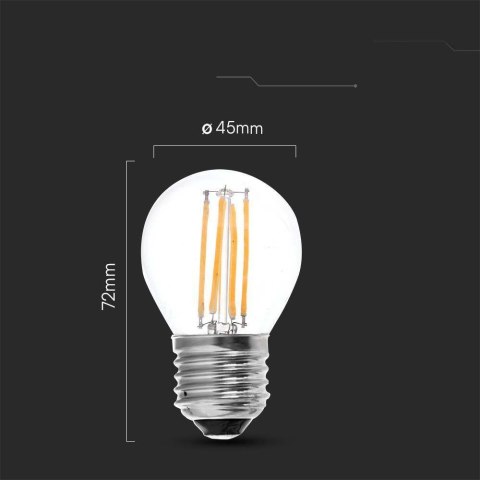 Żarówka LED V-TAC 6W Filament E27 Kulka G45 VT-2366 4000K 600lm Żarówka LED V-TAC 6W Filament E27 Kulka G45 VT-2366 4000K 600lm