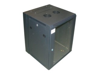 BOWI Szafa 19" wisząca KERN 15U 600x600 RAL9004 szkło