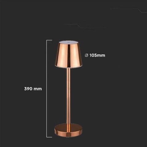 Lampka Biurkowa Nocna V-TAC 3W LED Ładowanie Ściemnianie Złota VT-7703 4000K 70lm