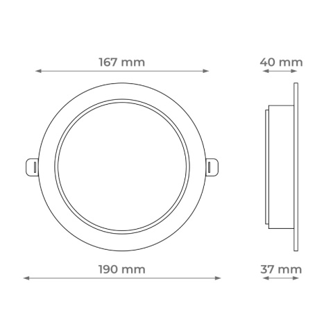 Plafon LED 18W 1900lm 3000K-6500K okrągły czarny DPM 2w1 natynkowy i podtynkowy