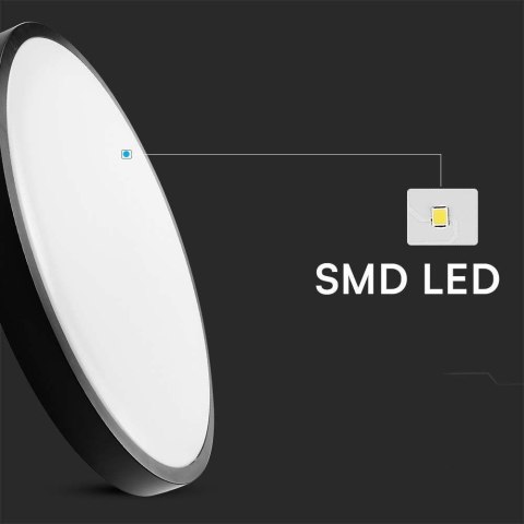 Plafon V-TAC 36W LED Okrągły 35cm Natynkowy IP44 Czarny VT-8630B 3000K 3820lm Plafon V-TAC 36W LED Okrągły 35cm Natynkowy IP44 Czarny VT-8630B 3000K 3820lm