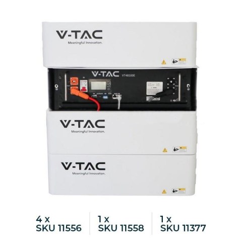 Magazyn Bank Energii V-TAC 100Ah 5,12kWh LiFePO4 RACK VT-48100E-P2 10 Lat Gwarancji