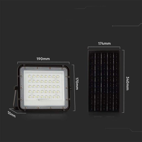 Projektor LED Solarny V-TAC 10W Pilot, AUTO, Timer, IP65 Czarny VT-80W 4000K 800lm Projektor LED Solarny V-TAC 10W Pilot, AUTO, Timer, IP65 Czarny VT-80W 4000K 800lm