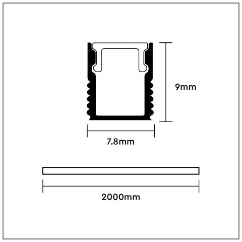 Profil Aluminiowy V-TAC 2mb Anodowany, Klosz Mleczny, VT-8136