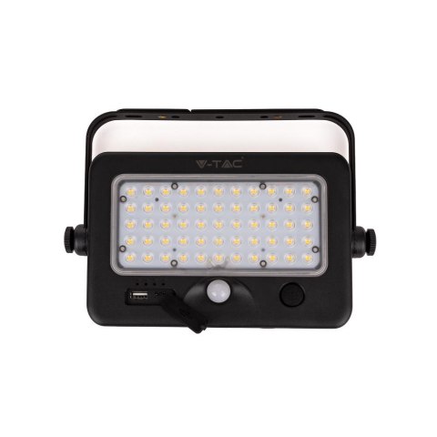 Projektor LED Solarny V-TAC 10W USB Czarny IP65 VT-788-10 4000K 1100lm Projektor LED Solarny V-TAC 10W USB Czarny IP65 VT-788-10 4000K 1100lm