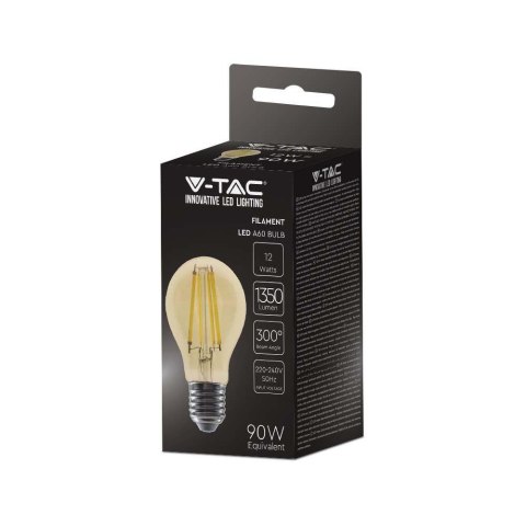 Żarówka LED V-TAC 12W Filament E27 A60 Bursztyn VT-2123 2200K 1350lm Żarówka LED V-TAC 12W Filament E27 A60 Bursztyn VT-2123 2200K 1350lm