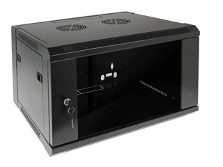 Szafa rack 19" 6U wisząca 600x450 RAL9004 drzwi s