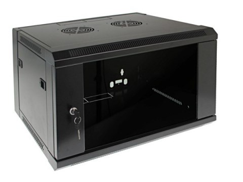 Szafa rack 19" 6U wisząca 600x450 RAL9004 drzwi s Szafa rack 19" 6U wisząca 600x450 RAL9004 drzwi s