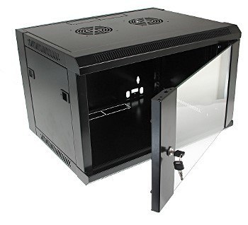Szafa rack 19" 6U wisząca 600x450 RAL9004 drzwi s Szafa rack 19" 6U wisząca 600x450 RAL9004 drzwi s