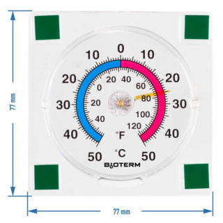 Termometr uniwersalny transparentny, samoprzylepny (-50°C do +50°C)