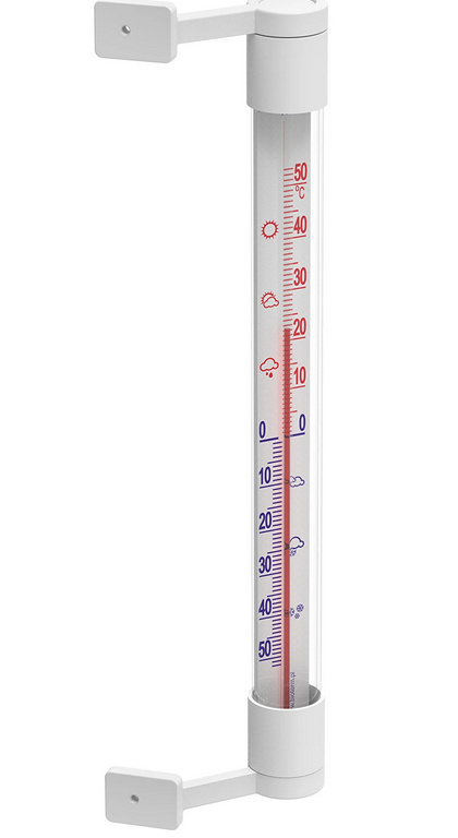 Termometr zewnętrzny biały okienny (-50°C do +50°C) 22cm