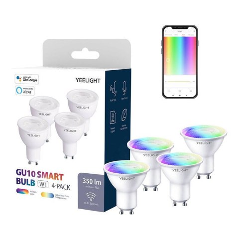 Żarówka LED GU10 5W RGB Smart Yeelight W1 4szt Żarówka LED GU10 5W RGB Smart Yeelight W1 4szt