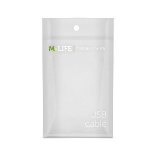 Kabel USB - micro USB M-Life nylon biały 1m