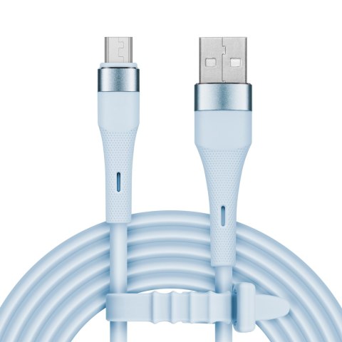 Kabel USB - microUSB 1 m silikonowy niebieski Kruger&Matz Basic